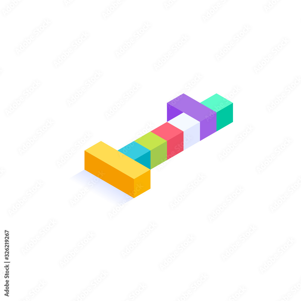 Number 1 Isometric colorful cubes 3d design, three-dimensional letter vector illustration isolated on white background Number 1 Isometric colorful cubes 3d design, three-dimensional letter vector illustration isolated on white background