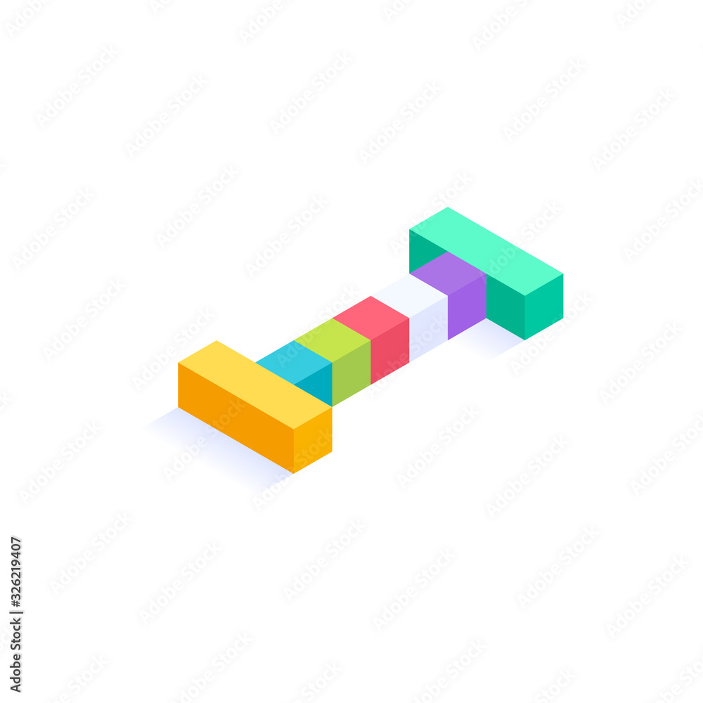 Letter I Isometric colorful cubes 3d design, three-dimensional letter vector illustration isolated on white background Letter I Isometric colorful cubes 3d design, three-dimensional letter vector illustration isolated on white background