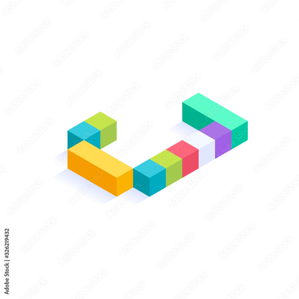 Letter J Isometric colorful cubes 3d design, three-dimensional letter vector illustration isolated on white background Letter J Isometric colorful cubes 3d design, three-dimensional letter vector illustration isolated on white background