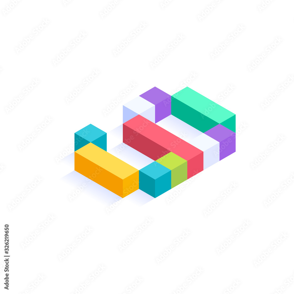 Number 9 Isometric colorful cubes 3d design, three-dimensional letter vector illustration isolated on white background Number 9 Isometric colorful cubes 3d design, three-dimensional letter vector illustration isolated on white background