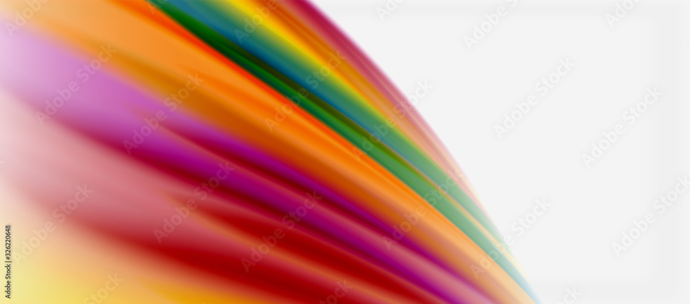 Wave lines abstract background, smooth silk design with rainbow style colors. Liquid fluid color waves. Vector Illustration Wave lines abstract background, smooth silk design with rainbow style colors. Liquid fluid color waves. Vector Illustration