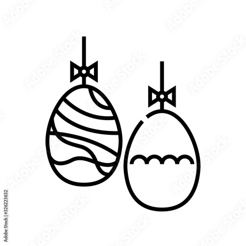 Eater egg decoration line icon, concept sign, outline vector illustration, linear symbol.