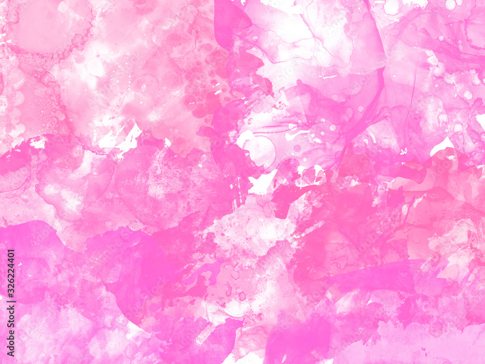 Abstract painting of watercolor in pink, art background