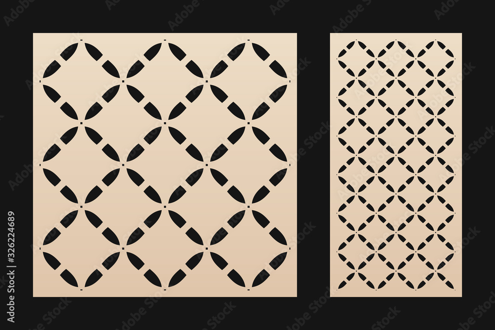 Laser cut panel. Elegant vector stencil with abstract geometric pattern