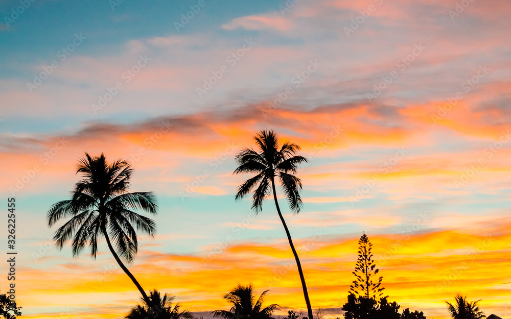 Tropical sunset, French Polynesia