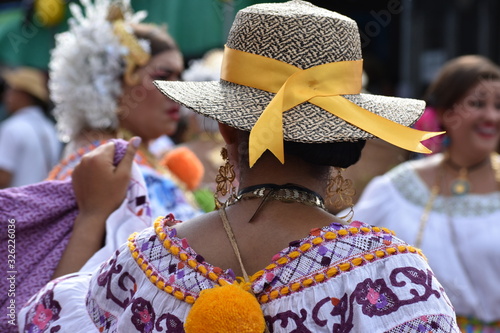 pollera panama folklor women dress typical photo
