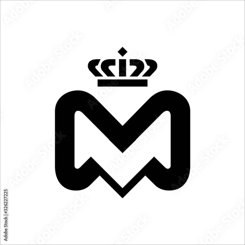 Printletter M logo design vector Template