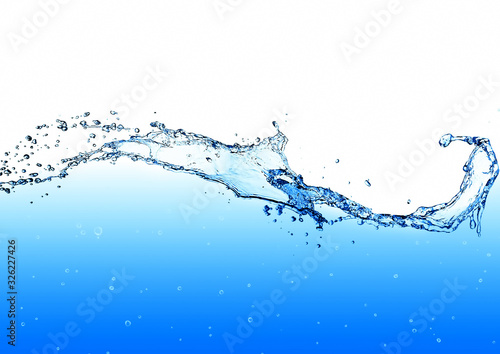 流動的な波と抽象的な水しぶきのクローズアップ