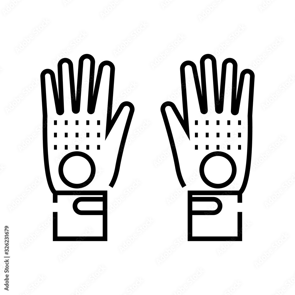Obraz premium Garden gloves line icon, concept sign, outline vector illustration, linear symbol.