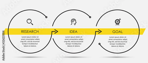 Vector Infographic design with icons and 3 options or steps. Infographics for business concept. Can be used for presentations banner, workflow layout, process diagram, flow chart, info graph