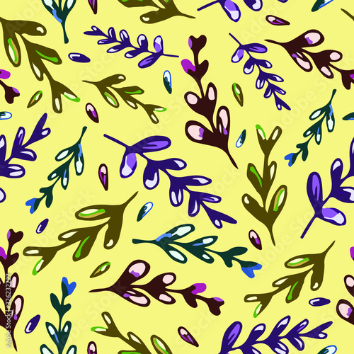 vector seamless pattern with hand-drawn twigs with leaves. it can be used as Wallpaper, background, print, textile design, notebooks, phone cases, packaging paper, and more.