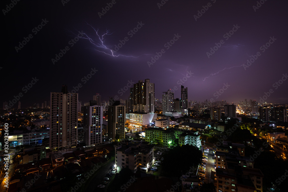 Obraz premium Night storm lightning 