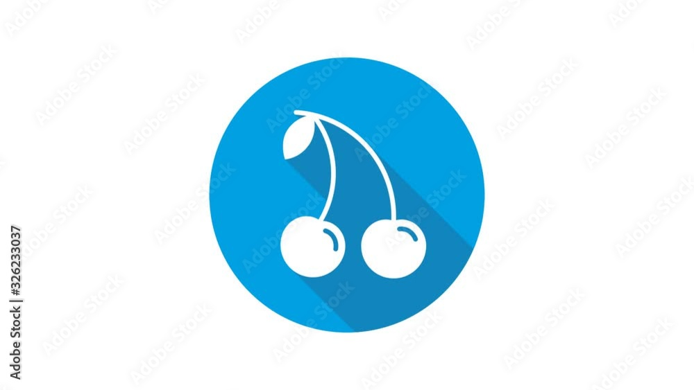 Blue motion graphic icon animation cherry Blue motion graphic icon animation cherry