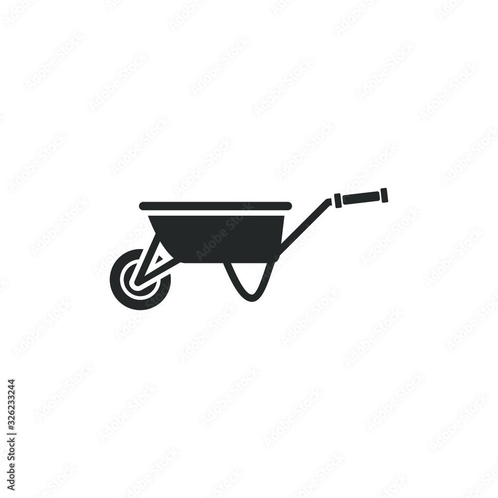 wheelbarrow icon template color editable. Garden wheelbarrow symbol vector sign isolated on white background illustration for graphic and web design. wheelbarrow icon template color editable. Garden wheelbarrow symbol vector sign isolated on white background illustration for graphic and web design.