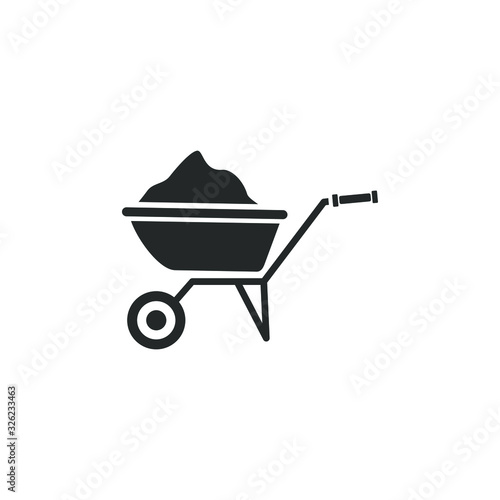 wheelbarrow icon template color editable. Garden wheelbarrow symbol vector sign isolated on white background illustration for graphic and web design.