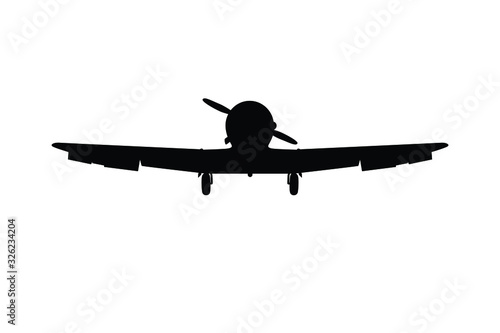 Vintage military air plane silhouette vector