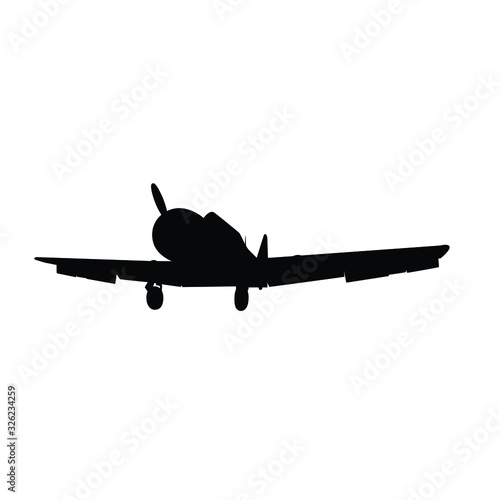 Vintage military air plane silhouette vector