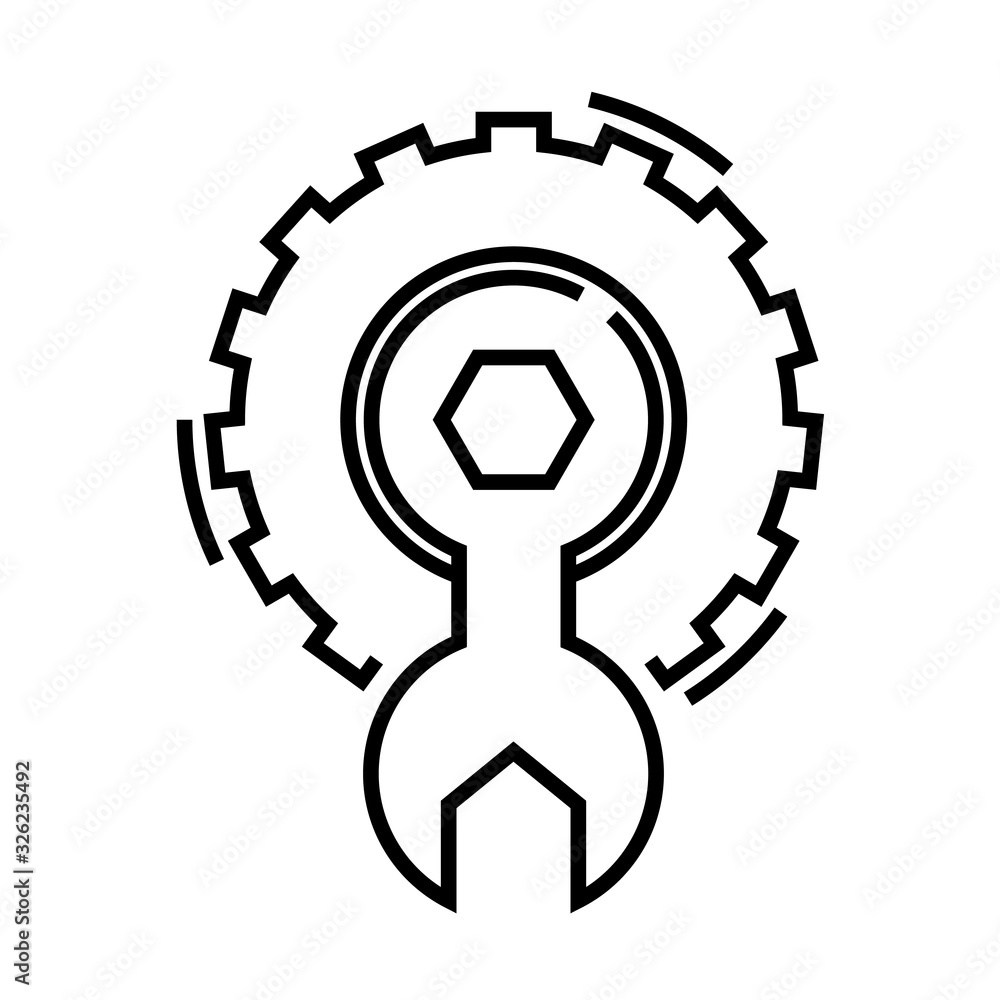 Engineering line icon, concept sign, outline vector illustration, linear symbol. Engineering line icon, concept sign, outline vector illustration, linear symbol.
