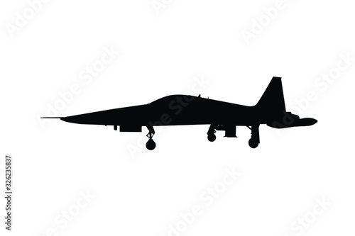 Modern military air plane silhouette vector