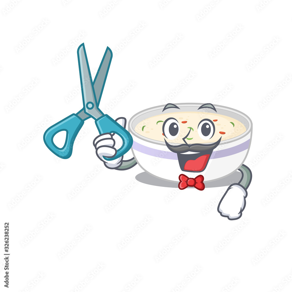 Cartoon character of Sporty Barber steamed egg design style Cartoon character of Sporty Barber steamed egg design style