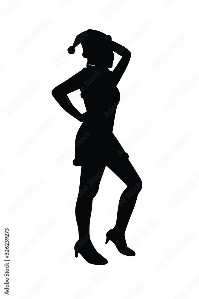 Sexy girl in dress silhouette