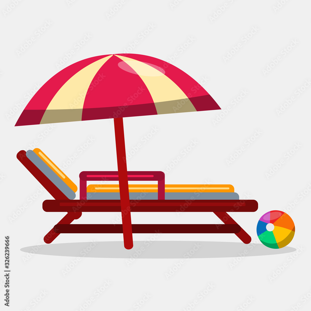 beach chair isolated vector illustration in flat style beach chair isolated vector illustration in flat style