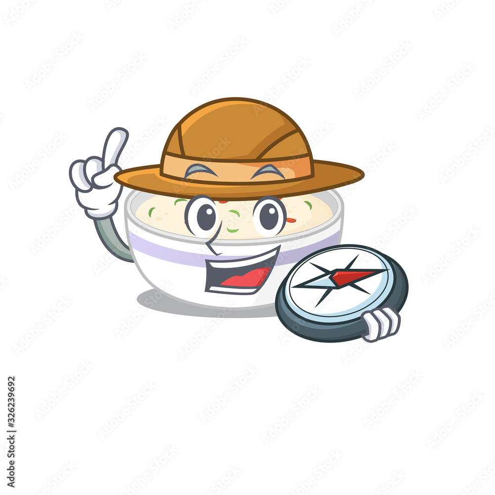 Steamed egg experienced Explorer using a compass Steamed egg experienced Explorer using a compass