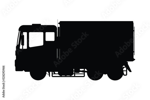 Truck silhouette vector, transportation concept