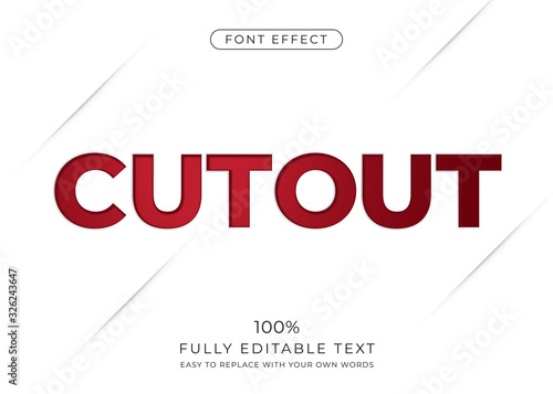 Cutout text effect with editable font style
