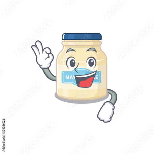 A funny picture of mayonnaise making an Okay gesture