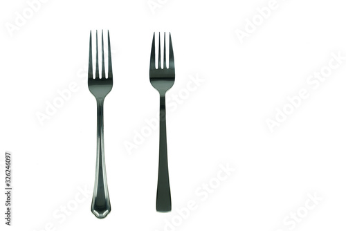 stainless fork isolated on white background