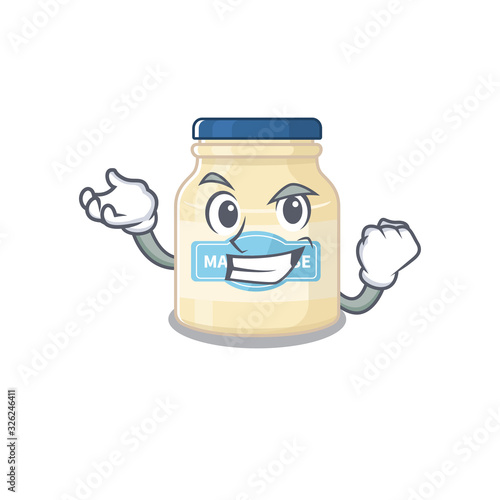 cool confident Successful mayonnaise cartoon character style