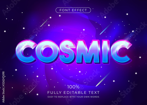 Modern vibrant 3d text effect. Editable font style