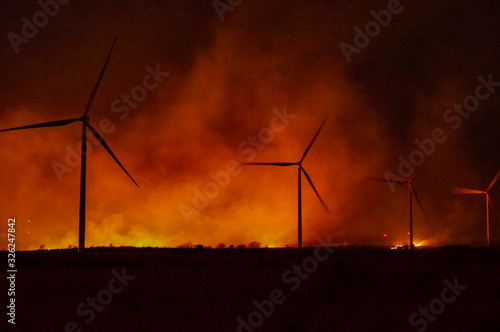 wind turbines wildfire