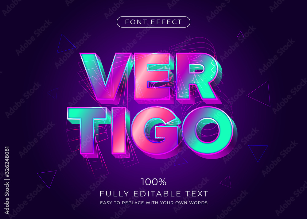 Plakat Modern vibrant 3d text effect. Editable font style