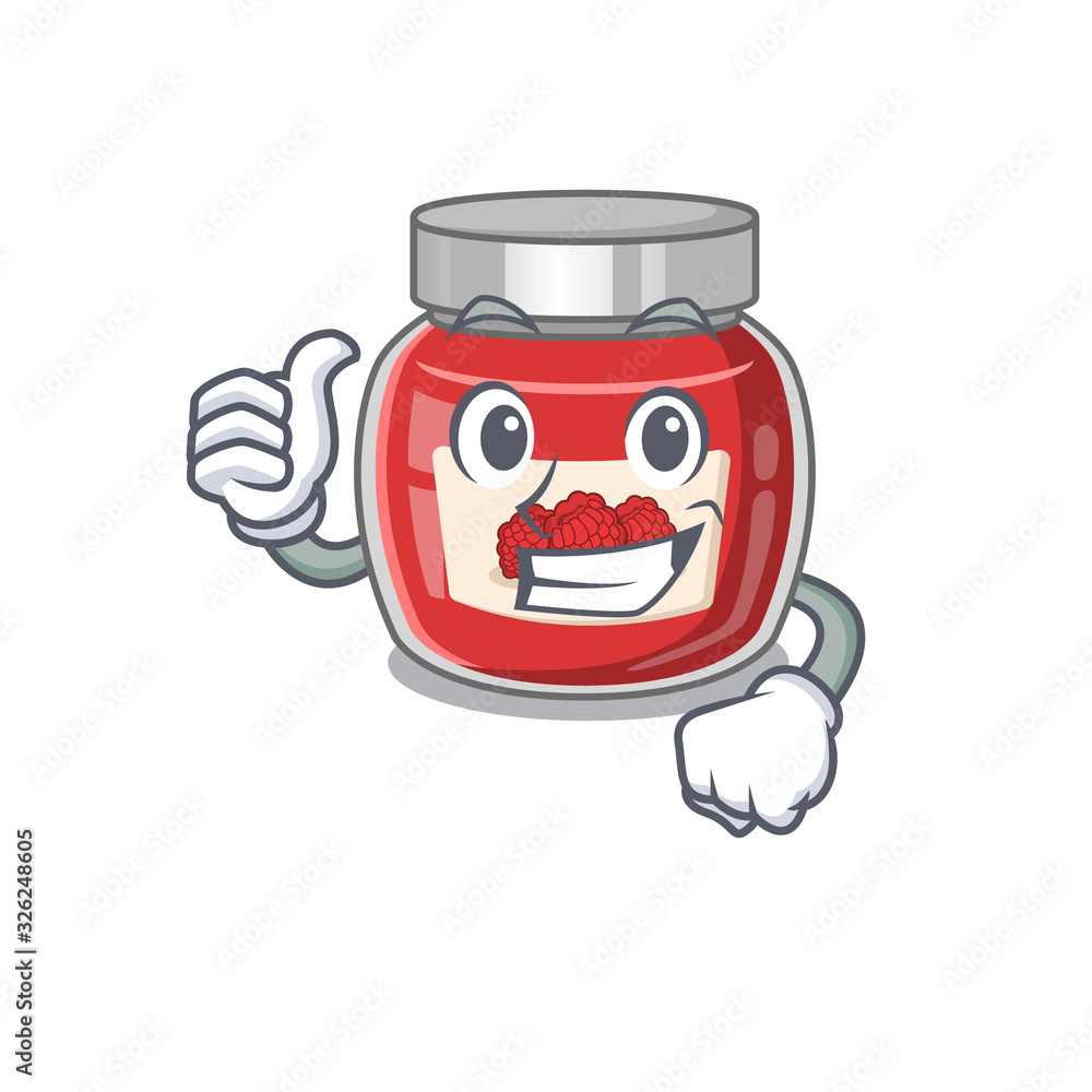 Funny raspberry jam making Thumbs up gesture Funny raspberry jam making Thumbs up gesture