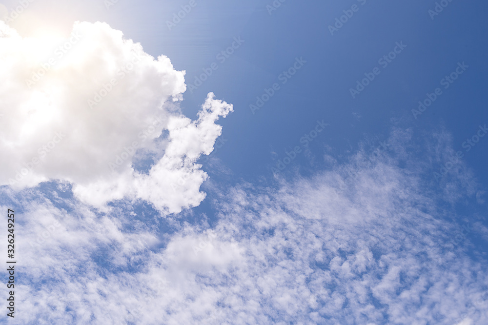 Beautiful blue clear sky background
