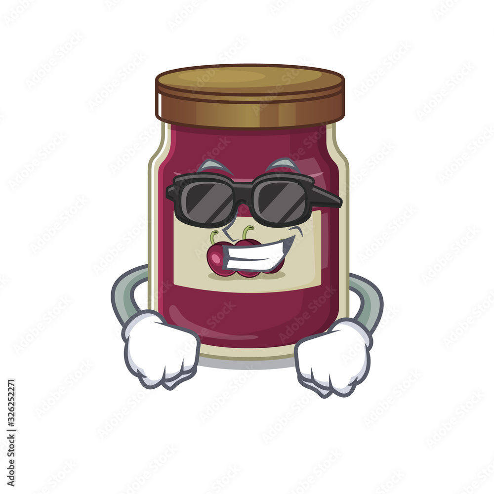Super cool plum jam character wearing black glasses