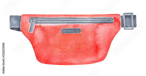 Vászonkép Waist bag pack to carry key, cash, cards, phone, passport and other small valuables