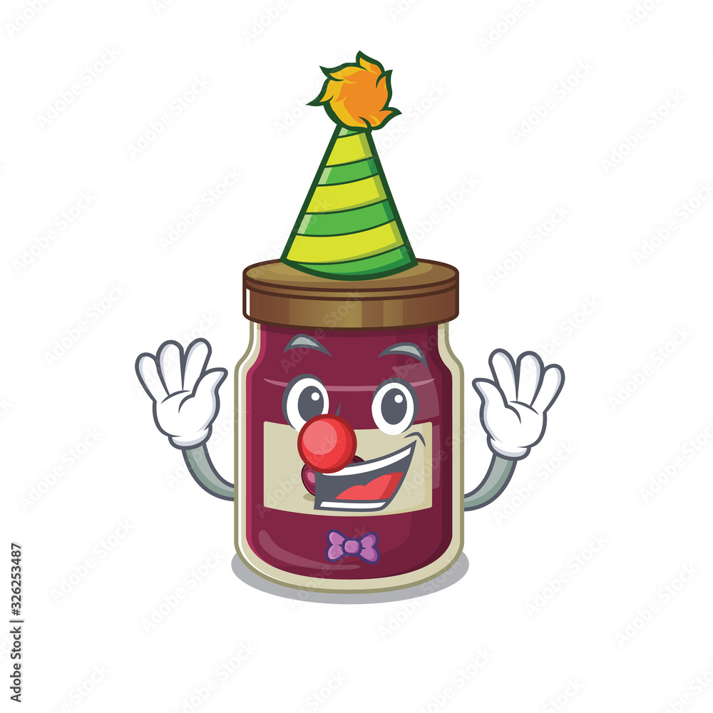 Funny Clown plum jam cartoon character mascot design Funny Clown plum jam cartoon character mascot design