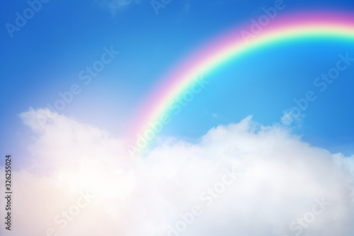 rainbow in cloudy sky © hui_u