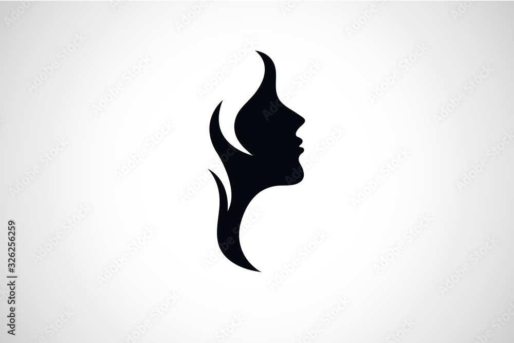 Female face logo design. Beauty saloon black logo design. High quality file Female face logo design. Beauty saloon black logo design. High quality file