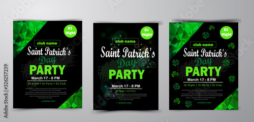 St. Patrick's Day poster set Vector illustration