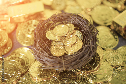 Wallpaper Mural Gold coins in the nest Torontodigital.ca
