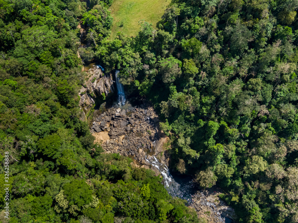 Beautiful aerial view of the Nauyaca Waterfall In Costa Rica Beautiful aerial view of the Nauyaca Waterfall In Costa Rica