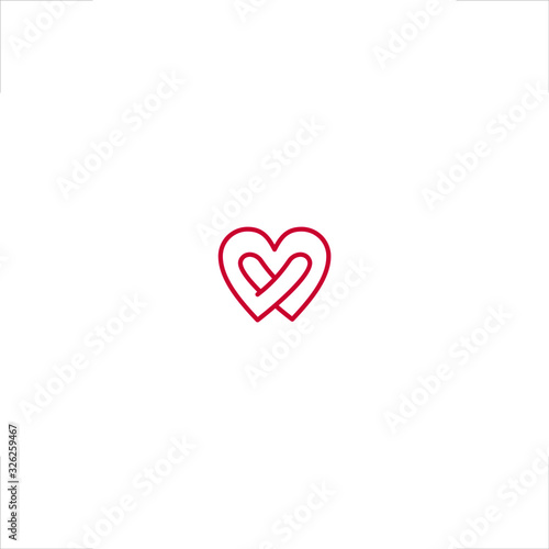 Canvastavla Love logo Heart design body hug