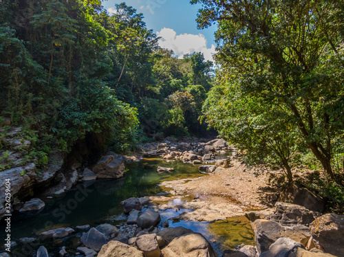 Beautiful aerial view of the Nauyaca Waterfall In Costa Rica photo