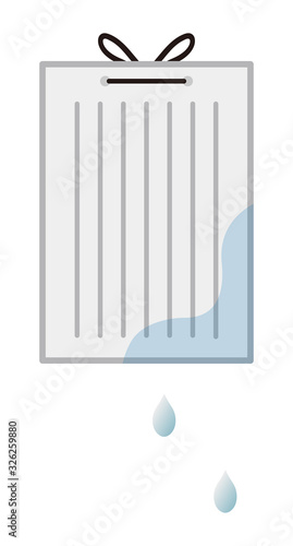 水に濡れた書類