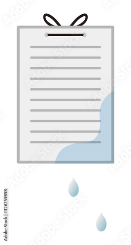 水に濡れた書類