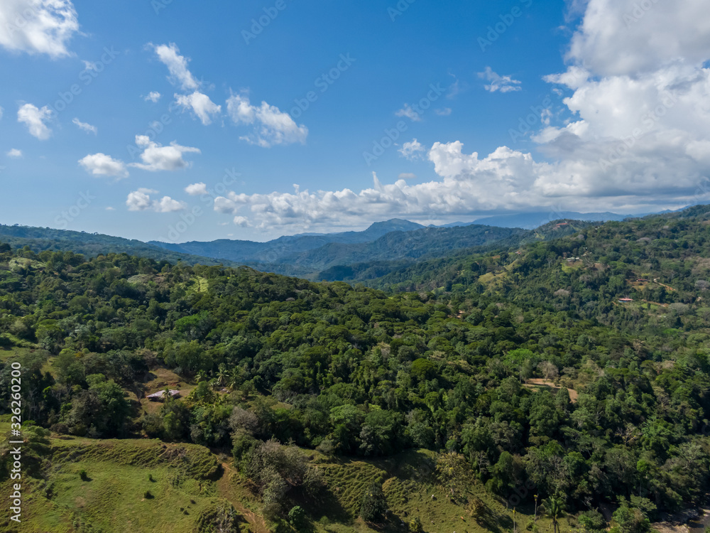 Beautiful aerial view of the Nauyaca Waterfall In Costa Rica